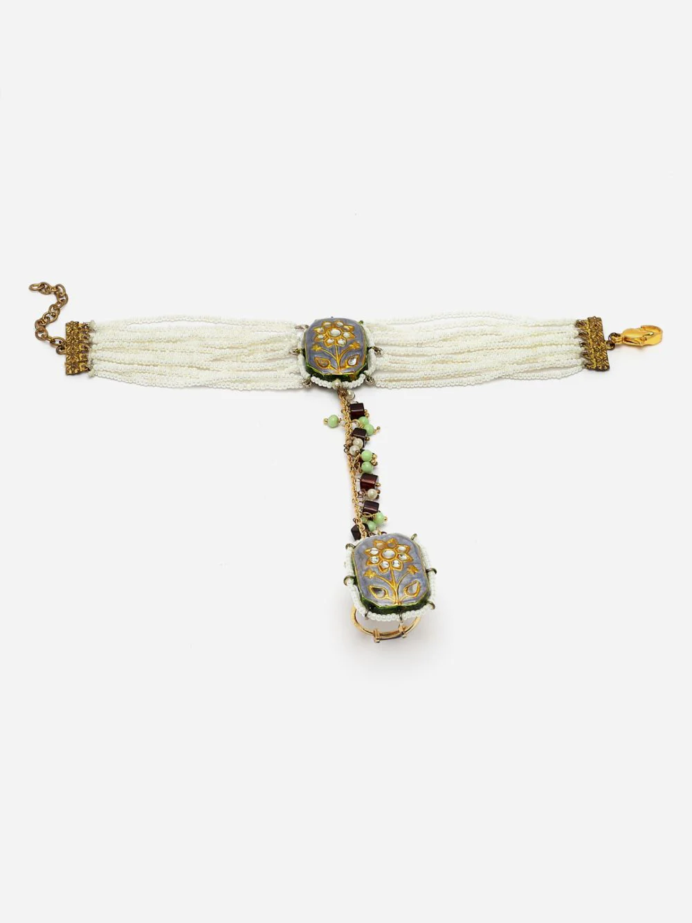 Elegant Beaded Hand Bracelet