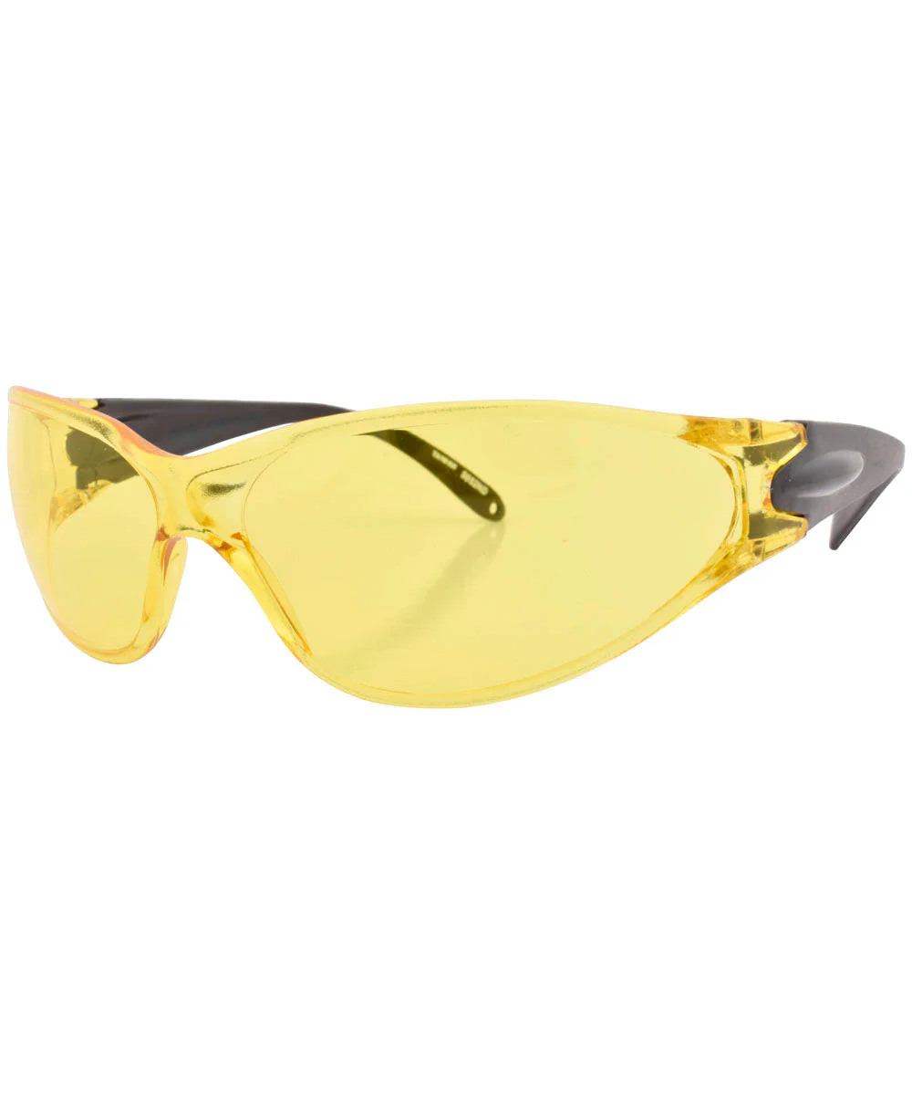 Stylish Yellow Wrap-Around Sunglasses