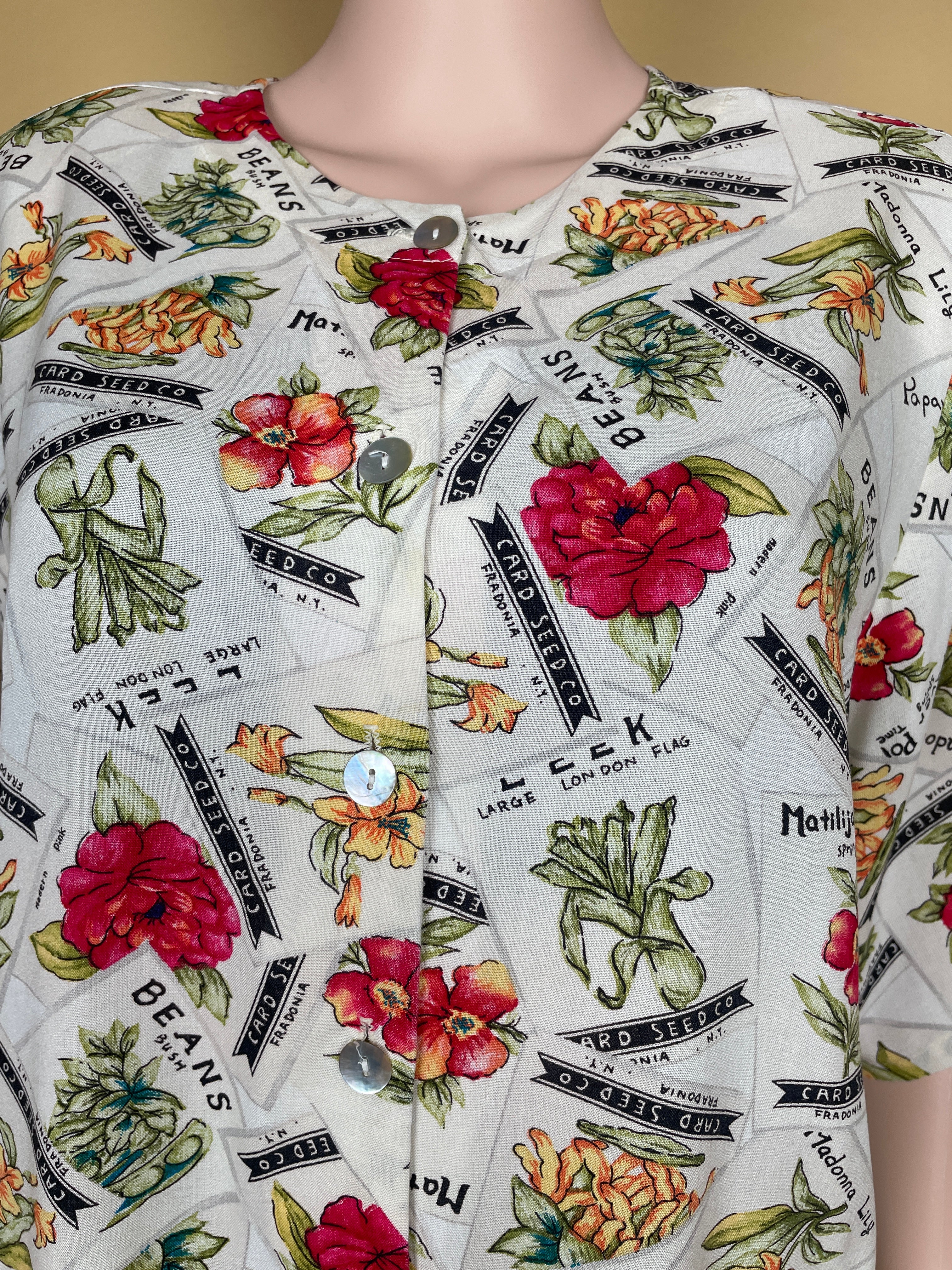 Elegant Floral Pattern Cotton Shirt