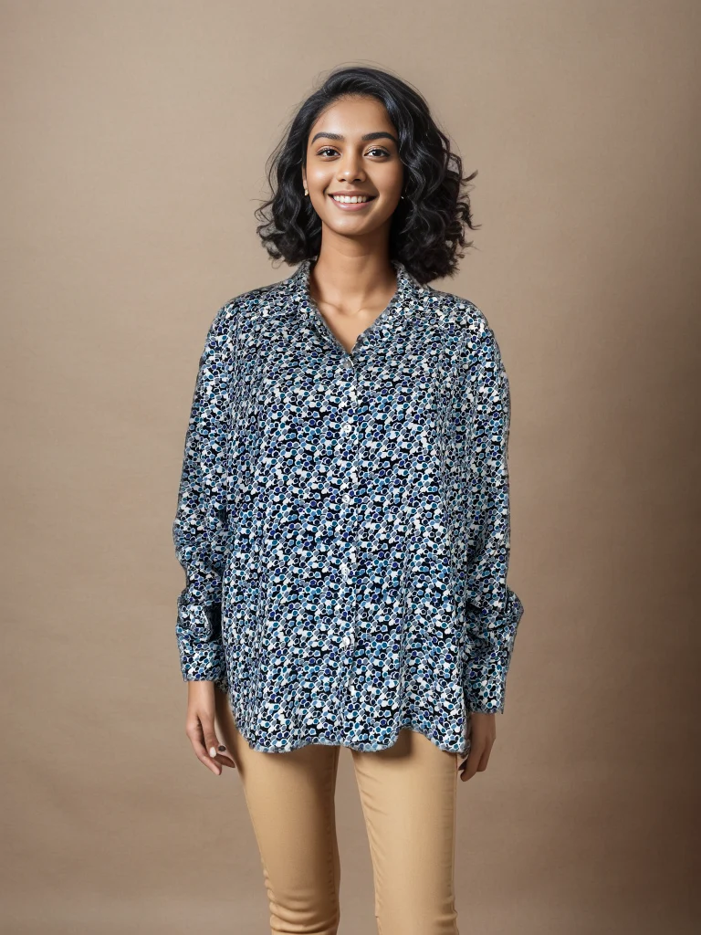 Elegant Floral Patterned Button-Up Shirt