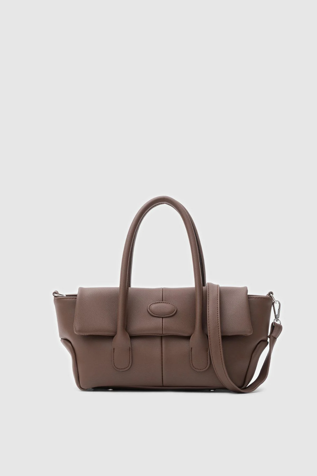 Chic Brown Faux Leather Handbag